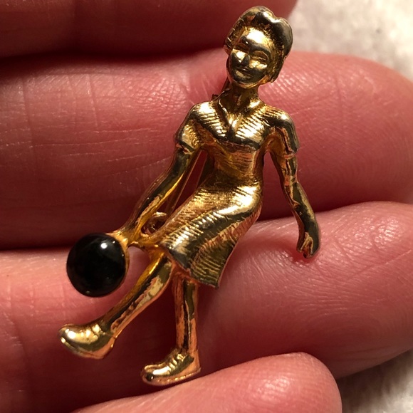 Jewelry - Bogo Vintage sports bowling pin gold